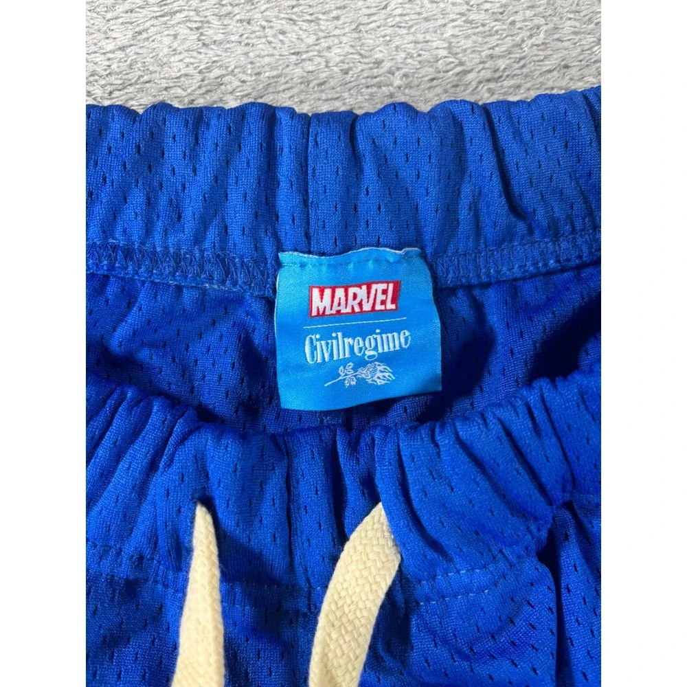 Civil Regime Marvel Wolverine Mesh Shorts Blue Yellow Mens Small NWT
